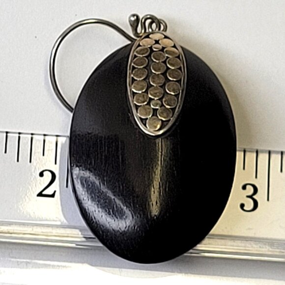Teardrop Black Wood Inspired Earrings - Picture 7 of 9